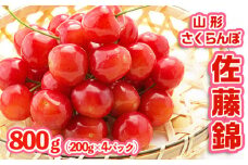 さくらんぼ 佐藤錦 L 800g(200g×4パック)  FZ23-001