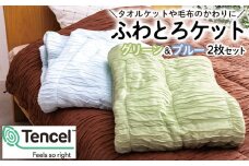 【日本の極み】ふわとろケット 2枚セット [グリーン＆ブルー]  FZ23-291