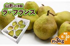 山形の洋梨ラフランス 秀品 約3kg (6～10玉) FZ23-650
