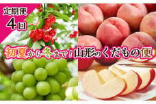 【定期便4回】初夏から冬まで！山形のくだもの便 【令和7年産先行予約】FU23-701 くだもの 果物 フルーツ 山形 山形県 山形市 2025年産