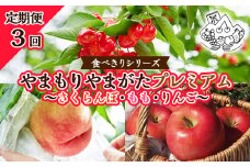 【定期便3回】★食べきりシリーズ★やまもりやまがたプレミアム～さくらんぼ・もも・りんご～ 【令和7年産先行予約】FU23-704 くだもの 果物 フルーツ 山形 山形県 山形市 2025年産