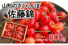 山形のさくらんぼ 佐藤錦 800g(200g×4パック) 2Lサイズ以上 【令和7年産先行予約】FS24-552くだもの 果物 フルーツ 山形 山形県 山形市 2025年産