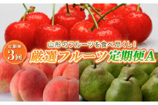 【定期便3回】山形のフルーツを食べ尽くし！厳選フルーツ定期便A 【令和7年産先行予約】FS23-857 くだもの 果物 さくらんぼ 佐藤錦 もも 桃 白桃 なし 梨 洋梨 洋なし ラ・フランス ラフランス 山形 山形県 山形市 2025年産