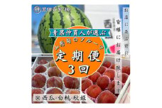 【定期便3回】青果仲買人が選ぶ！山形旬のフルーツ3選！[すいか・白桃・秋姫]【令和7年産先行予約】FS24-595くだもの 果物 フルーツ 山形 山形県 山形市 2025年産