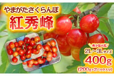 やまがた さくらんぼ 紅秀峰 "希少な大粒" 2L～3Lサイズ 400g(200g×2パック入り) 1箱【令和7年産先行予約】FS23-887 くだもの 果物 フルーツ 山形 山形県 山形市 2025年産