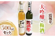 霞城寿 大吟醸・梅酒 500ml×2本セット FY24-025