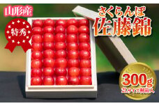 さくらんぼ 「佐藤錦」 300g 特秀品 2Lサイズ 桐箱入 山形産【令和7年産先行予約】  FS24-033 くだもの 果物 フルーツ 山形 山形県 山形市 2025年産