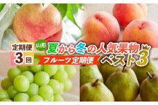 【定期便3回】山形夏から冬の人気果物ベスト3！ フルーツ定期便 【令和7年産先行予約】FS24-765