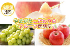 【定期便3回】やまがた こだわりのフルーツ定期便 FY25-042