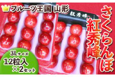☆フルーツ王国山形☆紅秀峰 3L 12粒入×2 FY25-062