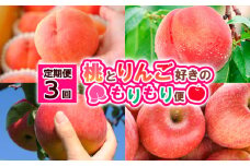 【定期便3回】桃とりんご好きのもりもり便 FY25-017