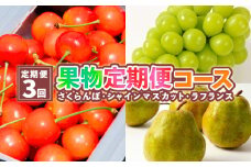 【定期便3回】果物定期便コース(さくらんぼ、シャインマスカット、ラフランス)  FY25-025