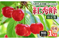 山形代表果樹 紅秀峰(benishuho) 特秀 3L 桐箱 並べ詰め 1kg 【限定数】 FY25-115
