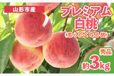 プレミアム白桃 秀品 約3kg (5～14玉) [柔らかくなる桃] FY25-199