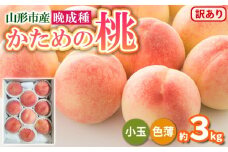 かための桃 晩成種 約3kg (7～12玉) 小玉 色薄 訳あり[伊達白桃 さくら白桃 白根白桃] FY25-297