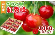 さくらんぼ(紅秀峰)Lサイズ以上 1080g(180g×6パック) 【令和8年産先行予約】FS25-043