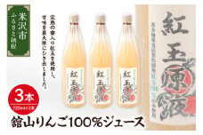 舘山りんご ( 紅玉 ) 100％ りんごジュース 3本 セット ( 1本 720ml ) ストレート りんご 