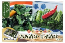 《山形のお漬物をセットにしてお届け》 おみ漬け ・ 青菜漬けセット (220g×各4袋 計8個) 漬け物