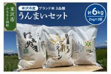 【 令和6年産  】 うんまいセット 計 6kg 〔 つや姫 ミルキークイーン はえぬき 各 2kg 〕 農家直送 2024年産