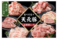【定期便】 4ヶ月定期便 天元豚 セット 全4回 豚肉 ロース バラ 小間 モモ 挽き肉 便利 小分け 冷凍 豚肉 しゃぶしゃぶ 焼肉 とんかつ 定期 コース 食べ比べ 詰め合わせ ブランド豚 ロース ひき肉 小間 バラ モモ 豚 スライス サイコロ おかず お取り寄せ 東北 山形県 米沢市