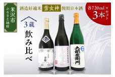 雪女神 飲み比べ 3本セット ( 1本 720ml ) 純米大吟醸 日本酒 地酒