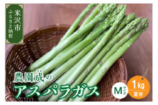 《 先行予約 》【 令和7年産 夏芽 】 アスパラガス M 1kg （ 細物 M以下 ）〔 2025年 7月中旬頃 ～ 発送予定 〕 アスパラ 野菜 農園成 産地直送 農家直送 2025年産