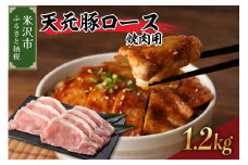 天元豚 ロース 焼肉用 1.2kg  （ 300g × 4パック ） ブランド豚 ポーク おかず お取り寄せ 送料無料 山形県 米沢市
