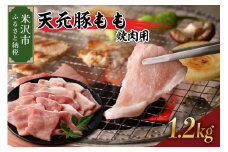 天元豚 もも 焼肉用 1.2kg  （ 300g × 4パック ） ブランド豚 ポーク おかず お取り寄せ 送料無料 山形県 米沢市