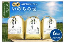 【 令和7年産 】2025年10月発送分 山形大粒大満足セット 計 6kg 〔 いのちの壱 2kg × 3袋 〕 農家直送 2025年産