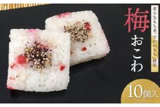 希少もち米(でわのもち)を使ったモチモチ食感の【梅おこわ 10ヶ入】　A06-501