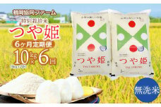 【令和7年産先行予約】特別栽培米つや姫 無洗米 10kg (5kg×2袋)×6ヶ月【定期便】　鶴岡協同ファーム 