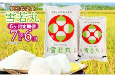 【令和7年産先行予約】 特別栽培米雪若丸 7kg (5kg+2kg) ×6ヶ月【定期便】 山形県鶴岡産　鶴岡協同ファーム