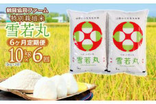 【令和7年産先行予約】 特別栽培米雪若丸 10kg (5kg×2袋) ×6ヶ月【定期便】 山形県鶴岡産　鶴岡協同ファーム