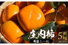 【令和7年産先行予約】 庄内柿 (L～4Lサイズ) 秀品 約5kg (25～31個) 山形県鶴岡市産　株式会社 元青果