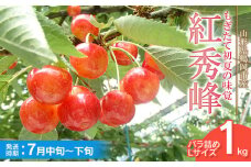 【令和7年産先行予約】紅秀峰 バラ詰め Lサイズ 1kg　もぎたて「初夏の味覚」さくらんぼ　丸忠農園