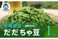 【令和7年産先行予約】 市場直送『だだちゃ豆』 1kg (500g×2袋) 山形県鶴岡市産　株式会社 元青果