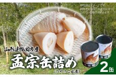 鶴岡産孟宗缶詰め（たけのこ水煮）2個セット　令和7年産孟宗使用　かなでファーム