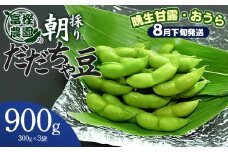 【令和8年産先行予約】 富樫農園の朝採りだだちゃ豆　【8月下旬発送】　900g (300g×3袋) 晩生甘露・おうら　K-820