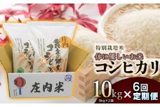 【令和6年産】特別栽培米 体に優しいお米・こしひかり10kg（5kg×2）【6回定期便】 山形県庄内産　鶴岡米穀商業協同組合