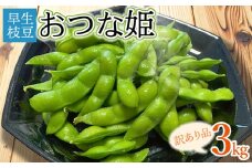 【令和7年産先行予約】【訳あり品】山形県鶴岡市産 早生枝豆 「おつな姫」 3kg　株式会社アグリシア