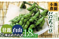 【令和7年産先行予約】【鶴岡の夏の旬を伝える】 小池農園のだだちゃ豆 【2種詰め合せ】 1.8Kg（900g×2袋）K-731