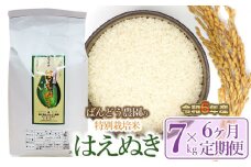 【令和6年産 先行予約】【定期便6ヶ月】ばんどう農園の特別栽培米 はえぬき7kg×6ヶ月　K-630