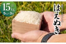 【令和7年産先行予約】 馬町さくらファームのはえぬき 精米 15kg（5kg×3袋）　K-7108