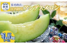 【令和7年産先行予約】泉屋商店の庄内砂丘アンデスメロン 約4.5kg（4～6玉入）　K-739