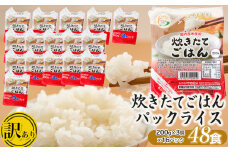 【訳あり】 数量限定 パックライス 炊きたてごはん たっぷり 200g × 48食セット｜米 お米 コメ ライス ごはん ご飯パック ごはんパック ご飯 白飯 白米  パック パックごはん パックご飯