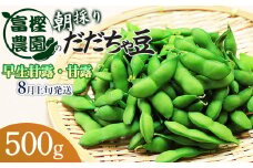 【令和7年産先行予約】富樫農園の朝採りだだちゃ豆【8月上旬発送】500g 早生甘露・甘露　K-712