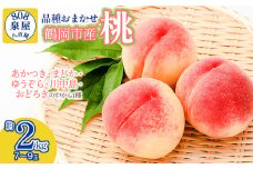 【令和7年産先行予約】鶴岡市産 桃（品種おまかせ）あかつき・まどか・ゆうぞら・川中島・おどろきの中から1種 約2kg（7～9玉）　K-738
