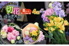 何が届くかお楽しみ★【4ヶ月定期便】鶴岡産切花ミックスセットBコース4回　花蔵（HANAZO）　K-756