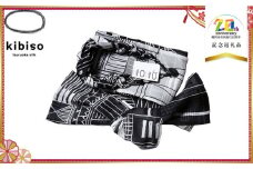 袋ストール(街) /黒×白　K-760 【市制施行20周年記念返礼品】 鶴岡シルク(株)