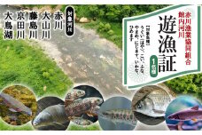 雑魚　遊漁証（赤川漁業協同組合管内河川）【期間：令和7年4月1日～9月30日まで】